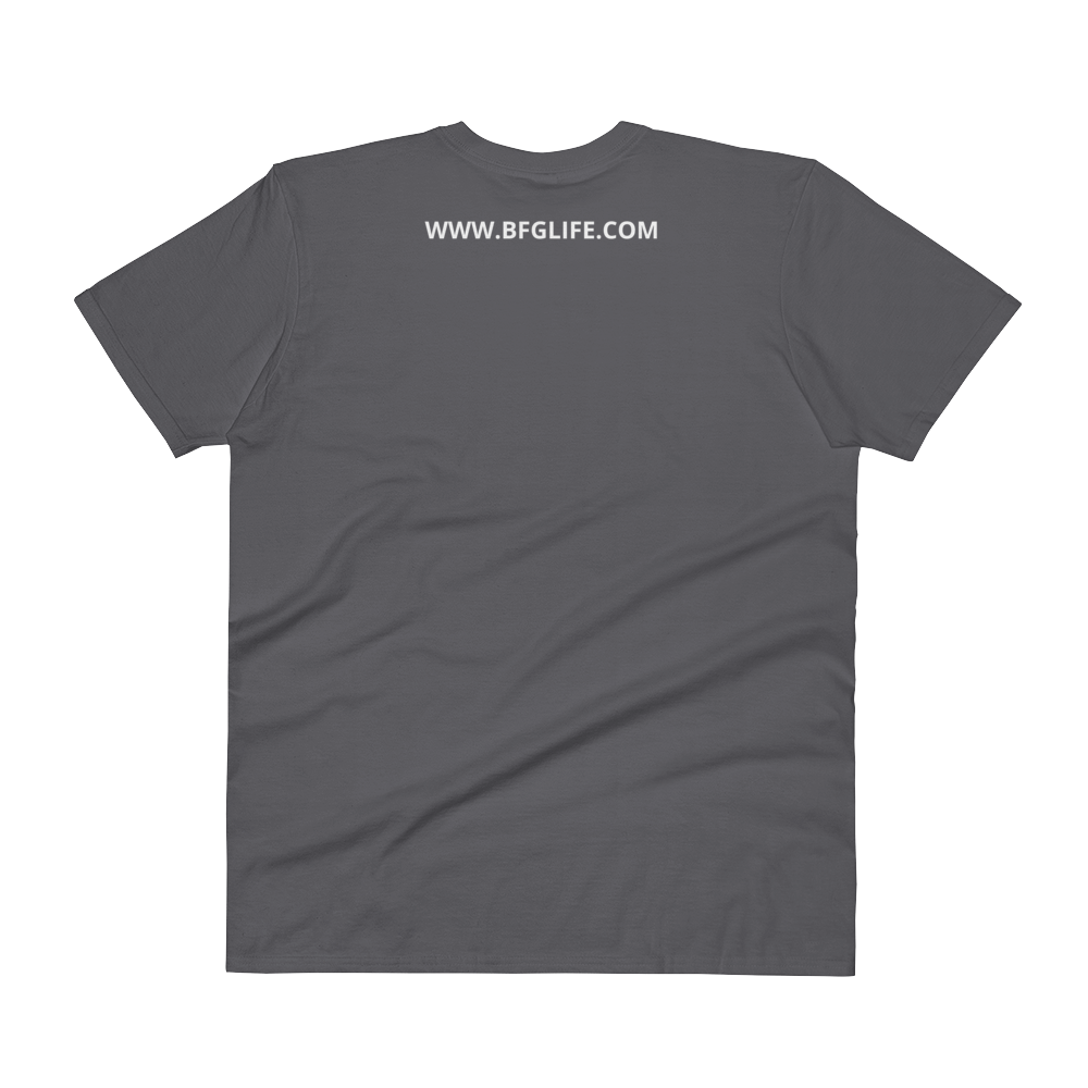 Mens Charcoal  Original Logo Short Sleeve V-Neck Tee