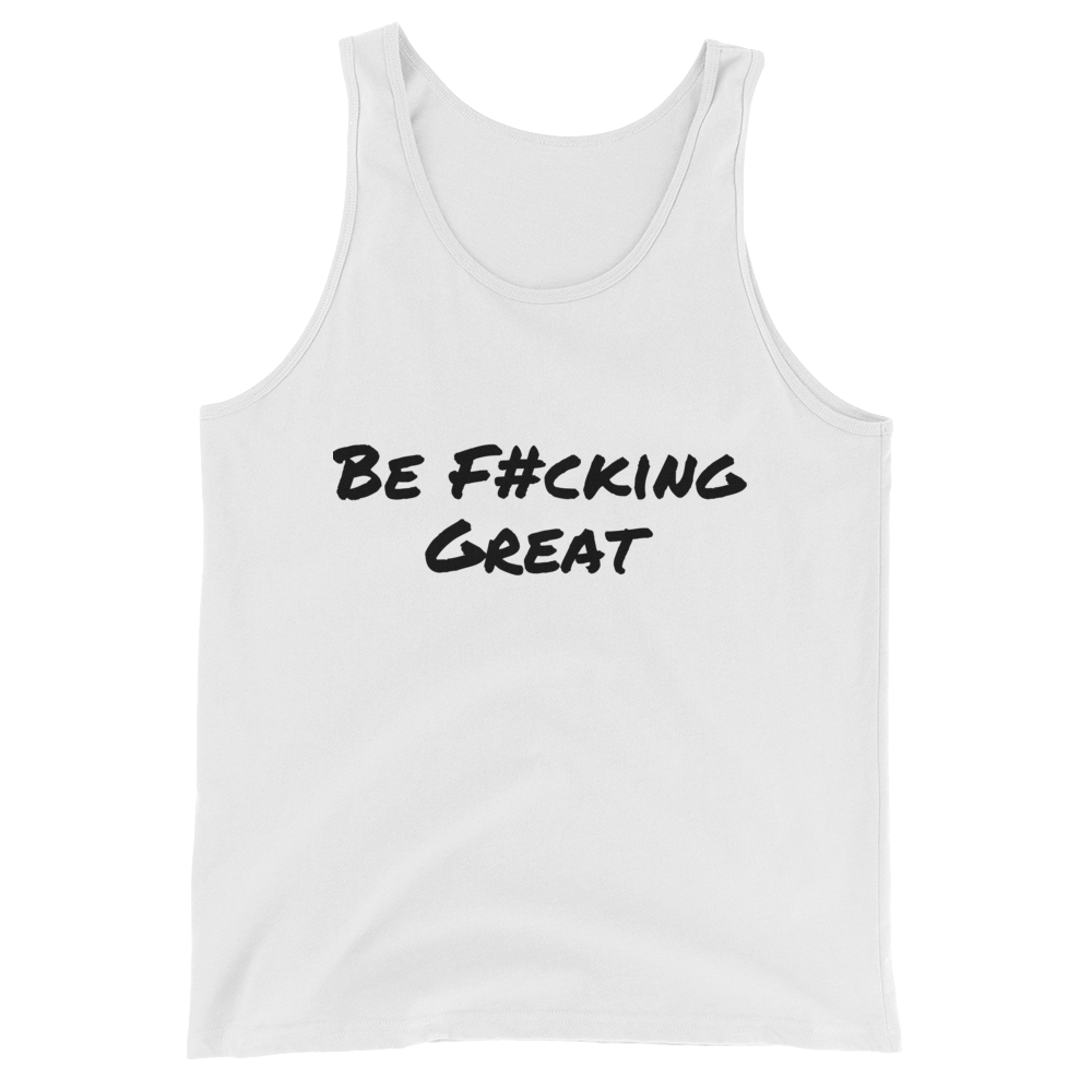 Mens White Hashtag Gym Tank