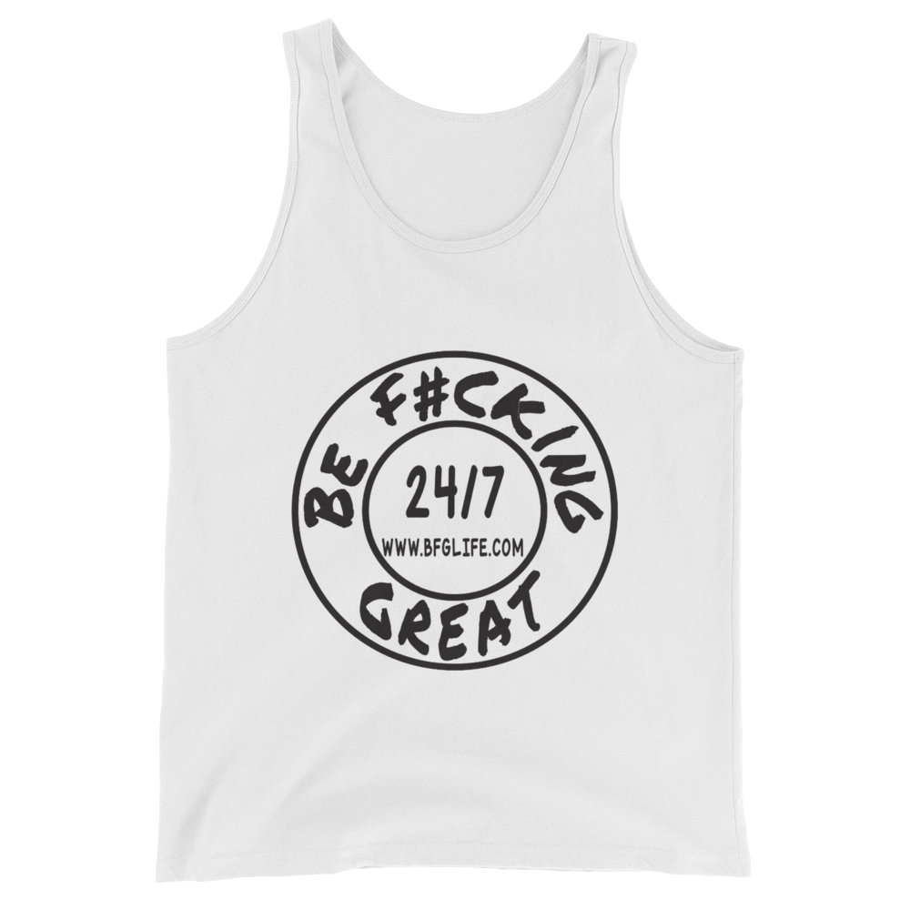 Mens White Original Logo Gym Tank