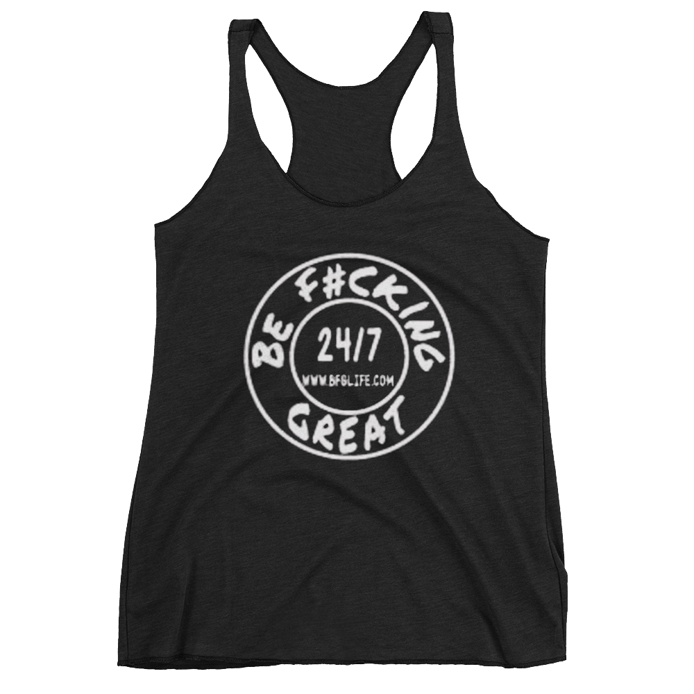 Women's Black Gym  Original Logo Racerback Tank-Top