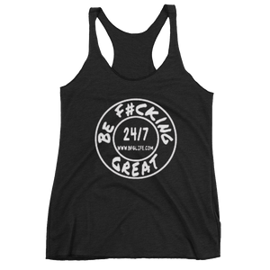 Women's Black Gym  Original Logo Racerback Tank-Top