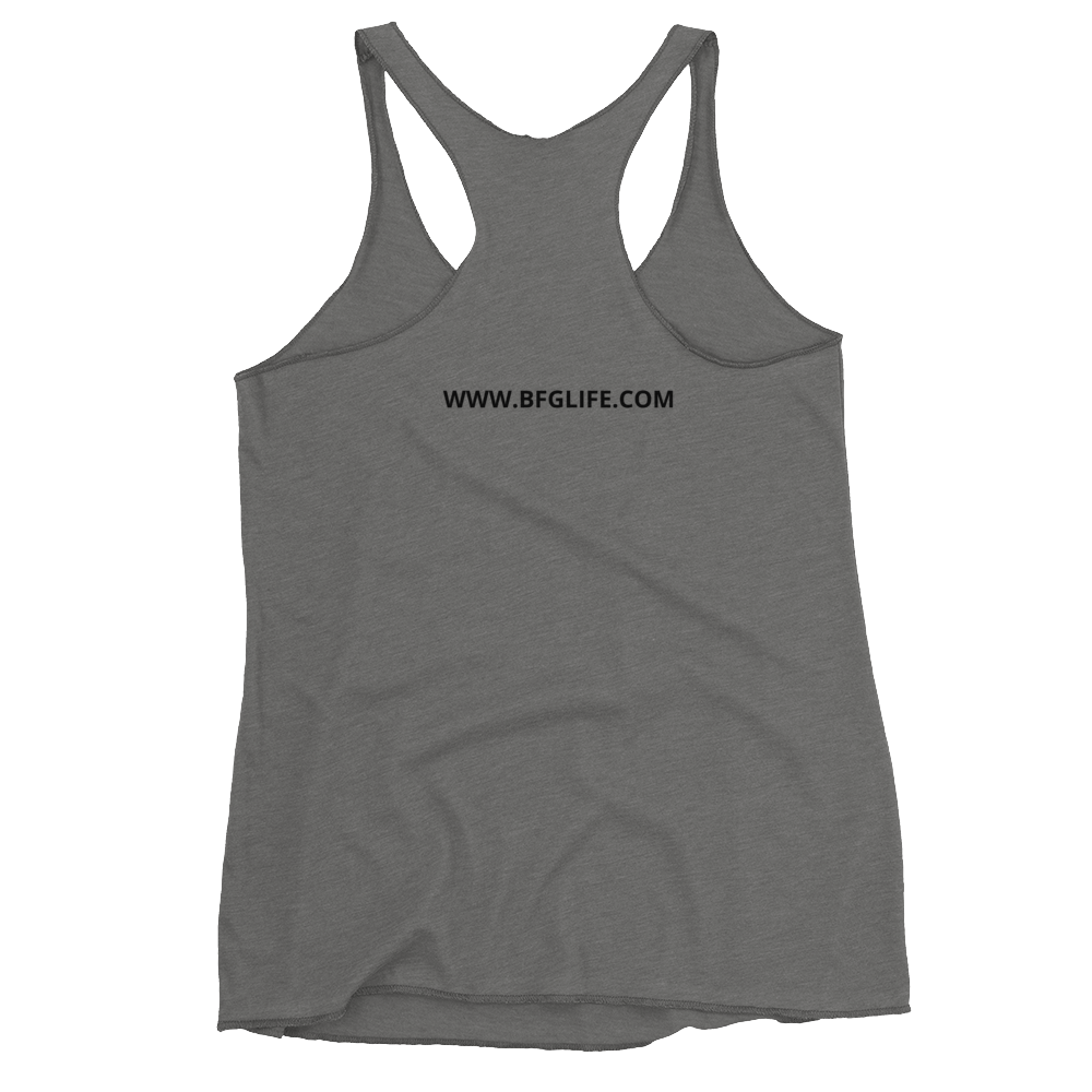 Women's Gray Gym Hashtag Racerback Tank-Top