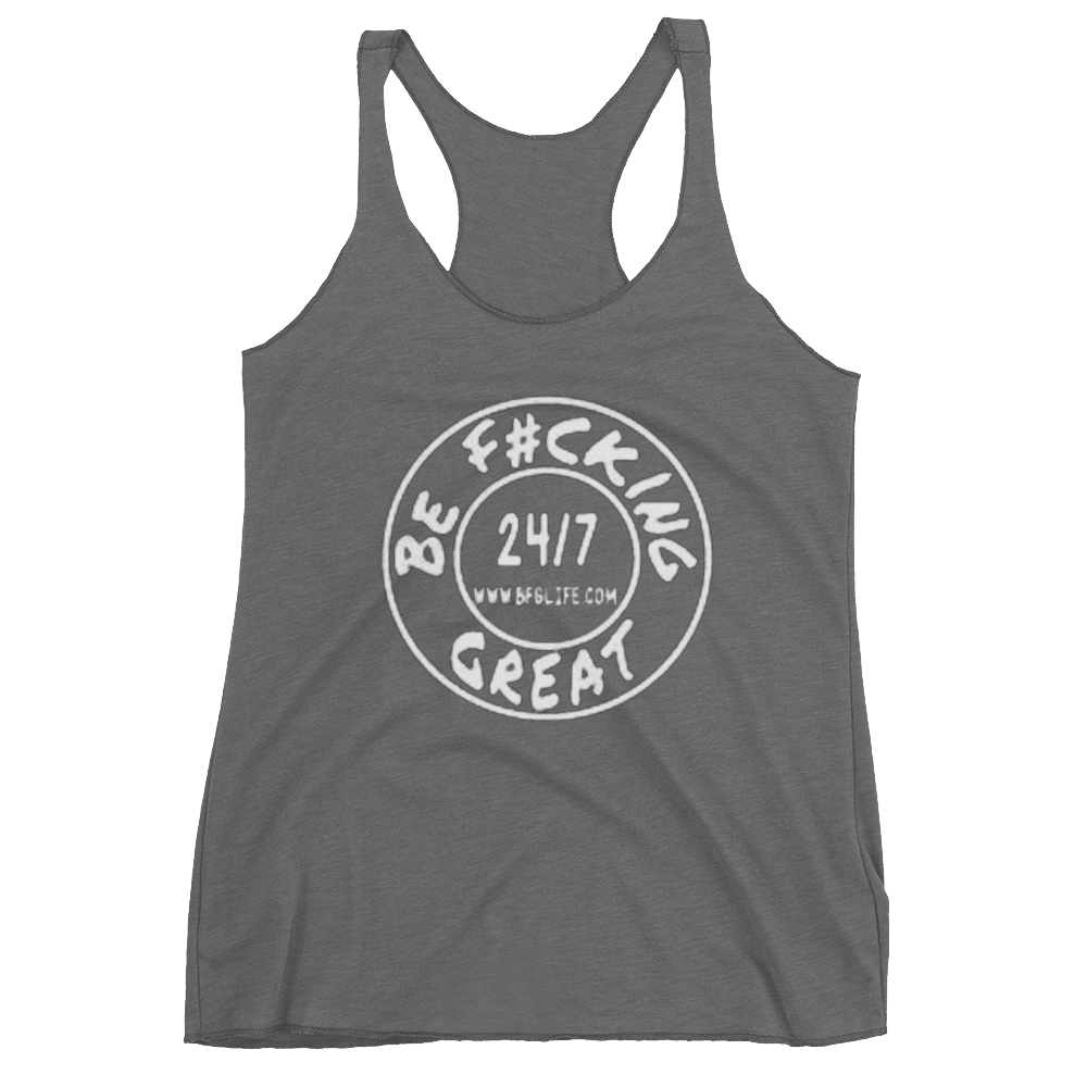 Women's Gray Gym Original Logo Racerback Tank-Top