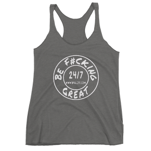 Women's Gray Gym Original Logo Racerback Tank-Top