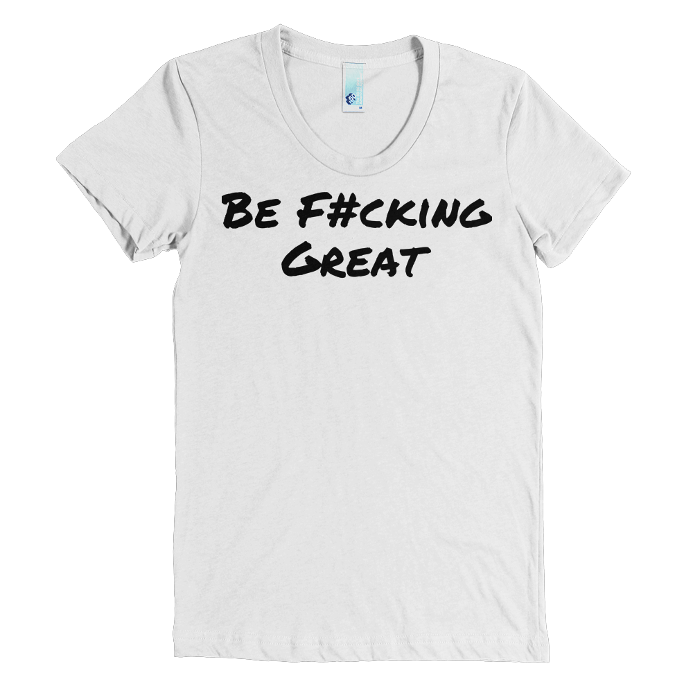 Women's White Hashtag V-Neck Tee