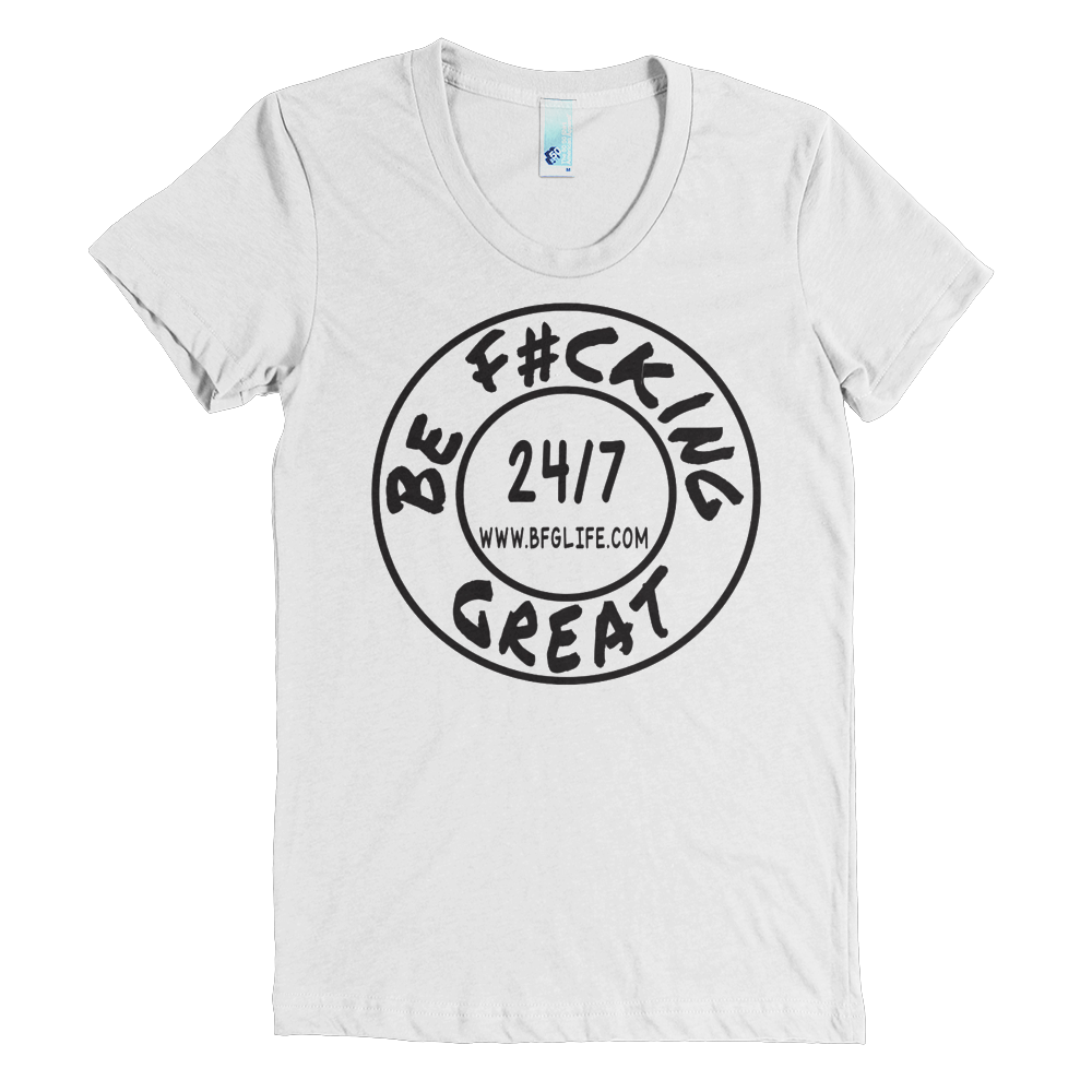 Women's White Original Logo Short Sleeve V-Neck Tee