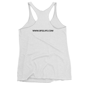 Women's White Gym Original Logo  Racerback Tank-Top